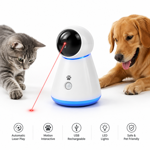 LaserPaw 360 Smart Automatic Laser Pet Toy on white background
